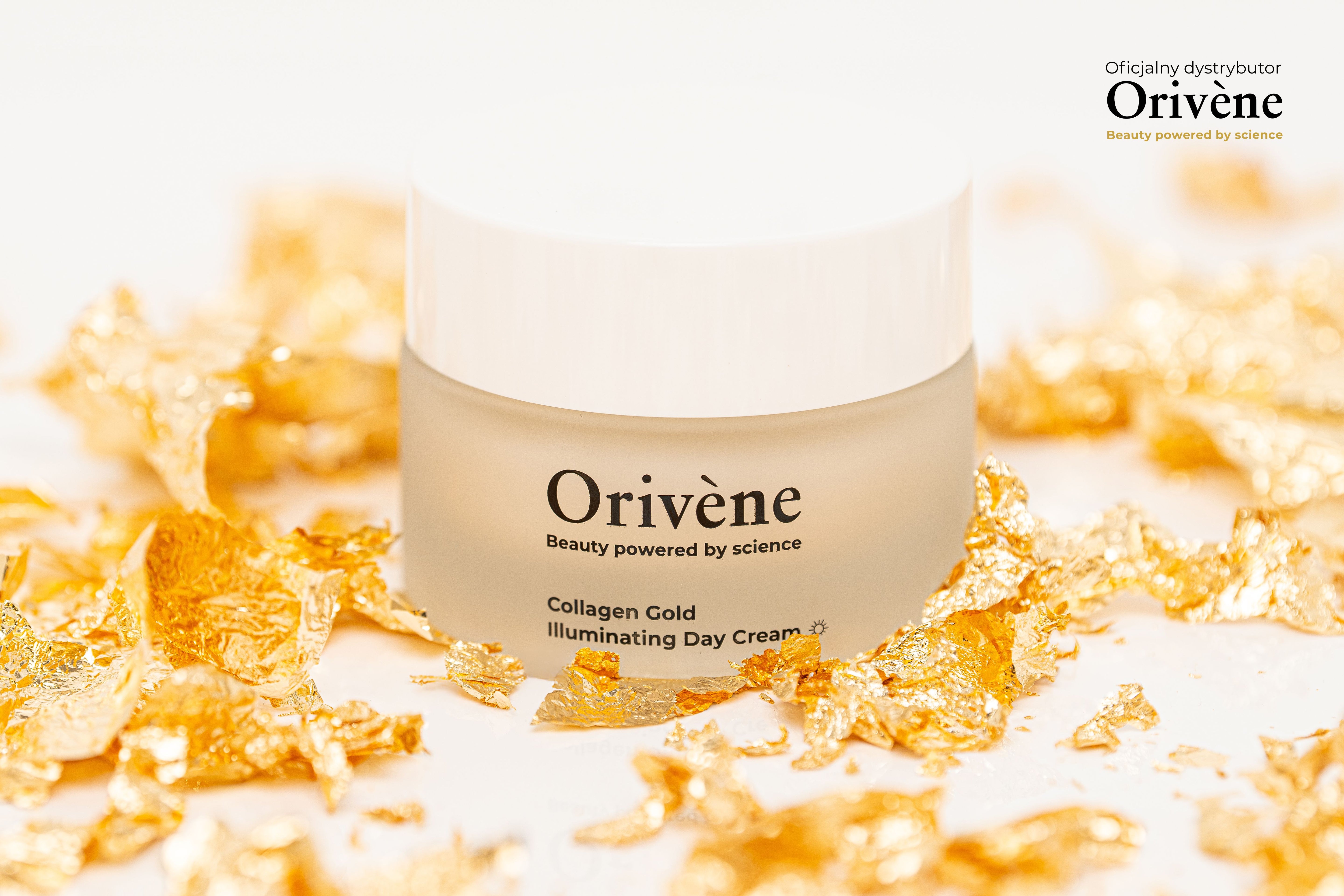 Orivène Collagen Gold Illuminating Day Cream – rozświetlający krem na dzień z 24-karatowym złotem i natywnym kolagenem 50 ml