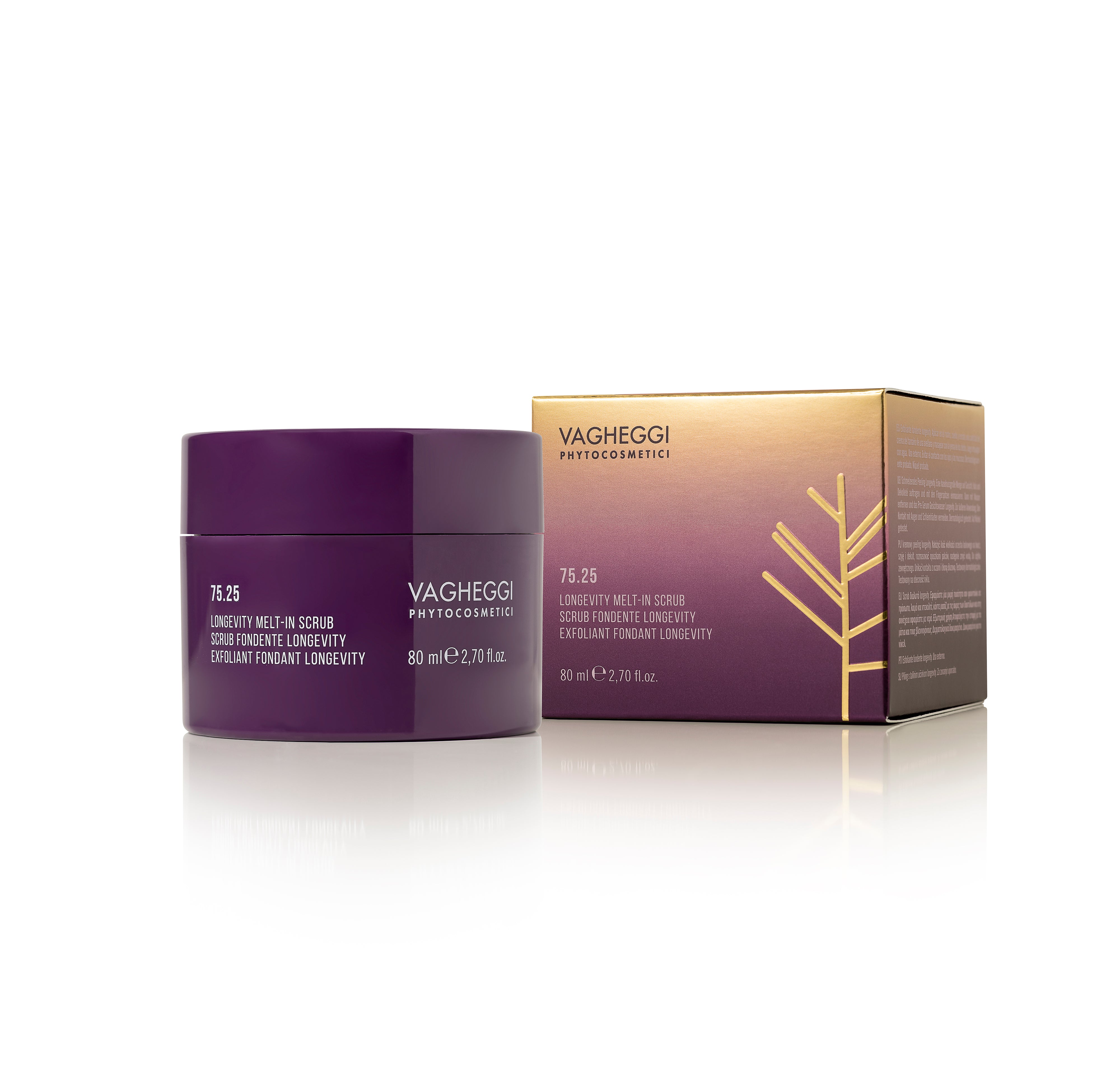 Vagheggi 75.25 Longevity Melt-in Scrub – wygładzający peeling cukrowy do twarzy 80 ml